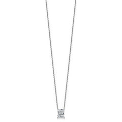 14k White Gold 1 7/8 carat Lab Grown Diamond VS+ F+ Complete Letter C Single Stone 18 inch Initial Necklace