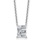 14k White Gold 1 7/8 carat Lab Grown Diamond VS+ F+ Complete Letter C Single Stone 18 inch Initial Necklace