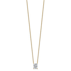 14k 1 7/8 carat Lab Grown Diamond VS+ F+ Complete Letter C Single Stone 18 inch Initial Necklace
