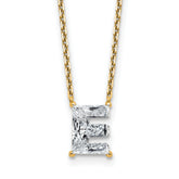 14k 1 7/8 carat Lab Grown Diamond VS+ F+ Complete Letter C Single Stone 18 inch Initial Necklace