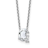 14k White Gold 2 1/4 carat Lab Grown Diamond VS+ F+ Complete Letter G Single Stone 18 inch Initial Necklace