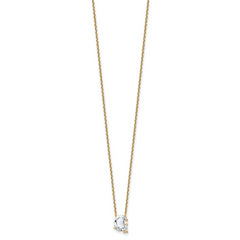 14k 2 1/4 carat Lab Grown Diamond VS+ F+ Complete Letter G Single Stone 18 inch Initial Necklace
