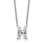 14k White Gold 1 3/4 carat Lab Grown Diamond VS+ F+ Complete Letter H Single Stone 18 inch Initial Necklace