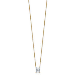 14k 1 3/4 carat Lab Grown Diamond VS+ F+ Complete Letter H Single Stone 18 inch Initial Necklace
