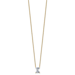 14k 1 3/4 carat Lab Grown Diamond VS+ F+ Complete Letter I Single Stone 18 inch Initial Necklace