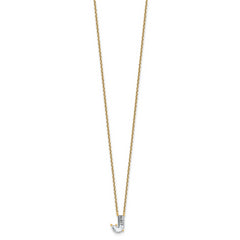 14k 1 1/4 carat Lab Grown Diamond VS+ F+ Complete Letter J Single Stone 18 inch Initial Necklace