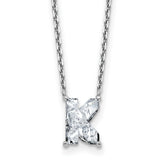 14k White Gold 2 carat Lab Grown Diamond VS+ F+ Complete Letter K Single Stone 18 inch Initial Necklace