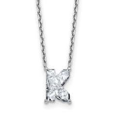 14k White Gold 2 carat Lab Grown Diamond VS+ F+ Complete Letter K Single Stone 18 inch Initial Necklace