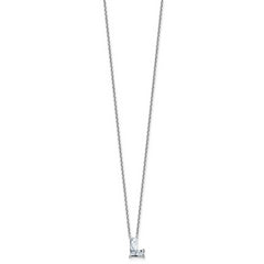 14k White Gold 1 5/8 carat Lab Grown Diamond VS+ F+ Complete Letter L Single Stone 18 inch Initial Necklace