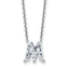 14k White Gold 2 1/3 carat Lab Grown Diamond VS+ F+ Complete Letter M Single Stone 18 inch Initial Necklace