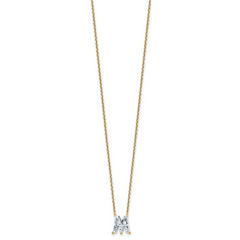 14k 2 1/3 carat Lab Grown Diamond VS+ F+ Complete Letter M Single Stone 18 inch Initial Necklace