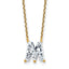 14k 2 1/3 carat Lab Grown Diamond VS+ F+ Complete Letter M Single Stone 18 inch Initial Necklace