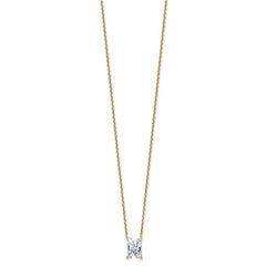 14k 1 7/8 carat Lab Grown Diamond VS+ F+ Complete Letter N Single Stone 18 inch Initial Necklace