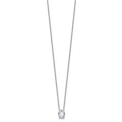 14k White Gold 1 7/8 carat Lab Grown Diamond VS+ F+ Complete Letter O Single Stone 18 inch Initial Necklace