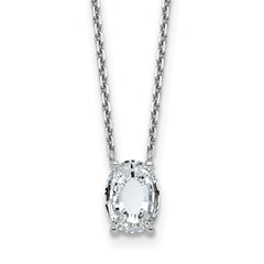 14k White Gold 1 7/8 carat Lab Grown Diamond VS+ F+ Complete Letter O Single Stone 18 inch Initial Necklace