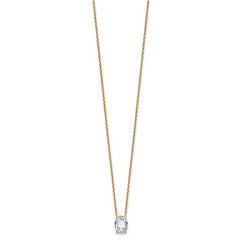14k 1 7/8 carat Lab Grown Diamond VS+ F+ Complete Letter O Single Stone 18 inch Initial Necklace