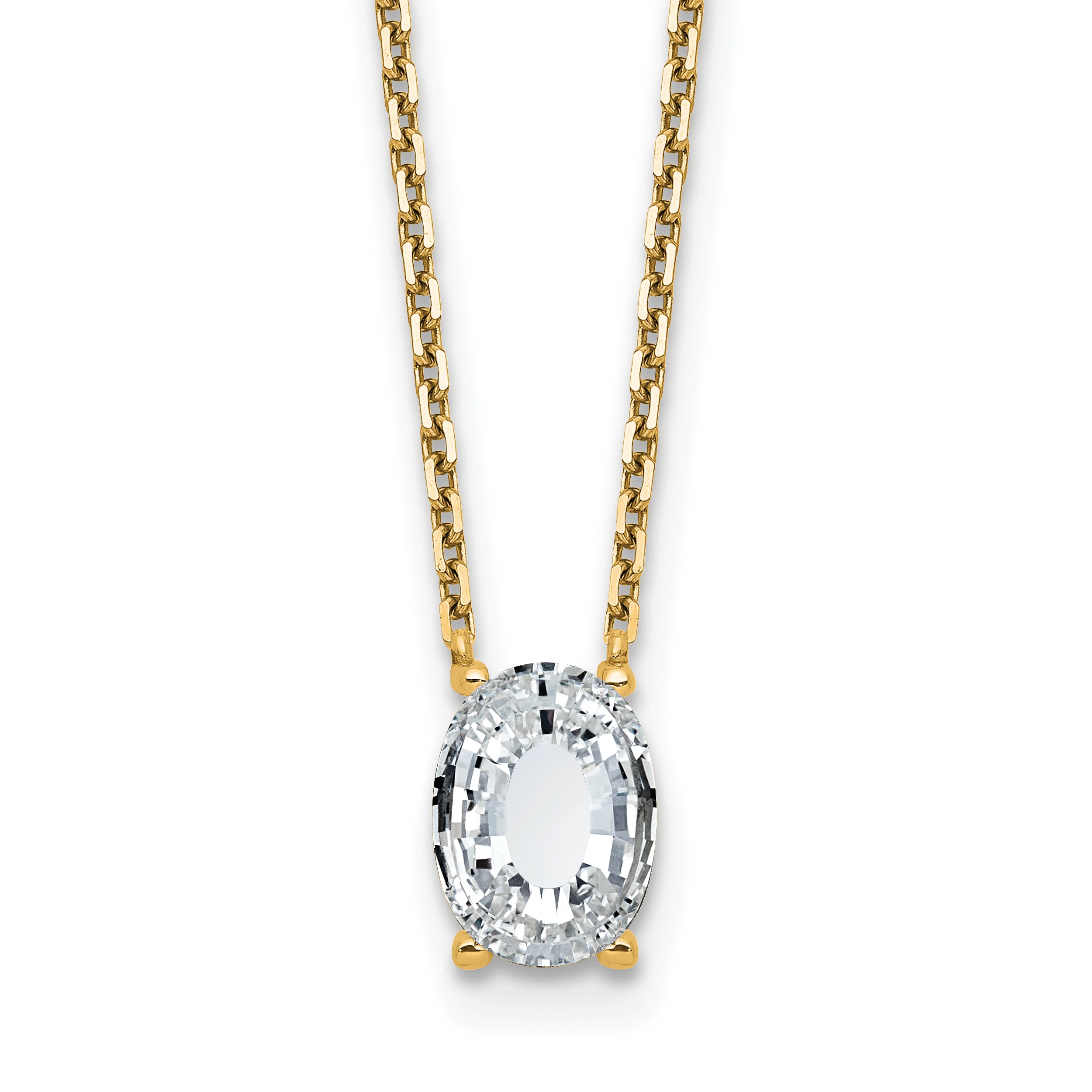 14k 1 7/8 carat Lab Grown Diamond VS+ F+ Complete Letter O Single Stone 18 inch Initial Necklace