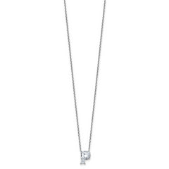 14k White Gold 2 carat Lab Grown Diamond VS+ F+ Complete Letter P Single Stone 18 inch Initial Necklace