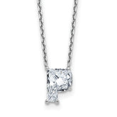 14k White Gold 2 carat Lab Grown Diamond VS+ F+ Complete Letter P Single Stone 18 inch Initial Necklace