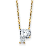14k 2 carat Lab Grown Diamond VS+ F+ Complete Letter P Single Stone 18 inch Initial Necklace