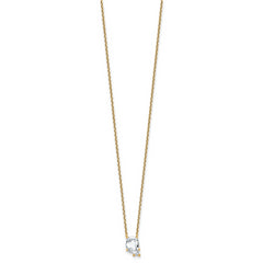 14k 2 1/4 carat Lab Grown Diamond VS+ F+ Complete Letter Q Single Stone 18 inch Initial Necklace