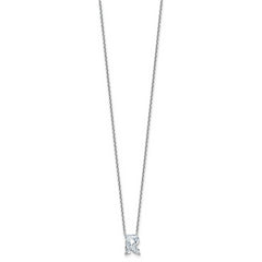 14k White Gold 2 1/3 carat Lab Grown Diamond VS+ F+ Complete Letter R Single Stone 18 inch Initial Necklace