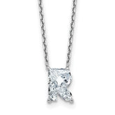 14k White Gold 2 1/3 carat Lab Grown Diamond VS+ F+ Complete Letter R Single Stone 18 inch Initial Necklace
