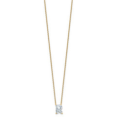 14k 2 1/3 carat Lab Grown Diamond VS+ F+ Complete Letter R Single Stone 18 inch Initial Necklace