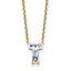 14k 1 5/8 carat Lab Grown Diamond VS+ F+ Complete Letter T Single Stone 18 inch Initial Necklace