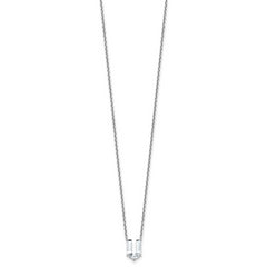 14k White Gold 2 1/3 carat Lab Grown Diamond VS+ F+ Complete Letter U Single Stone 18 inch Initial Necklace