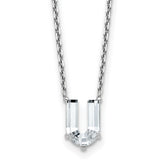 14k White Gold 2 1/3 carat Lab Grown Diamond VS+ F+ Complete Letter U Single Stone 18 inch Initial Necklace