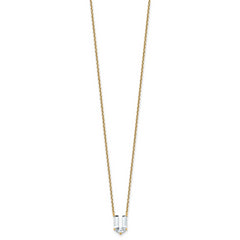 14k 2 1/3 carat Lab Grown Diamond VS+ F+ Complete Letter U Single Stone 18 inch Initial Necklace