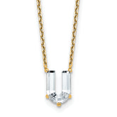 14k 2 1/3 carat Lab Grown Diamond VS+ F+ Complete Letter U Single Stone 18 inch Initial Necklace