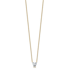 14k 1 3/4 carat Lab Grown Diamond VS+ F+ Complete Letter V Single Stone 18 inch Initial Necklace