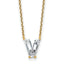 14k 1 3/4 carat Lab Grown Diamond VS+ F+ Complete Letter V Single Stone 18 inch Initial Necklace