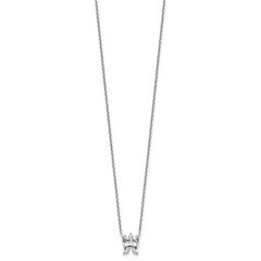 14k White Gold 2 1/3 carat Lab Grown Diamond VS+ F+ Complete Letter W Single Stone 18 inch Initial Necklace