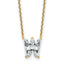 14k 2 1/3 carat Lab Grown Diamond VS+ F+ Complete Letter W Single Stone 18 inch Initial Necklace