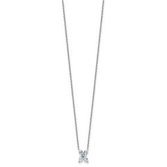 14k White Gold 2 carat Lab Grown Diamond VS+ F+ Complete Letter X Single Stone 18 inch Initial Necklace