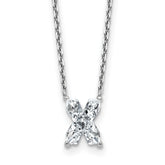 14k White Gold 2 carat Lab Grown Diamond VS+ F+ Complete Letter X Single Stone 18 inch Initial Necklace