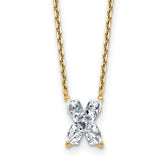 14k 2 carat Lab Grown Diamond VS+ F+ Complete Letter X Single Stone 18 inch Initial Necklace