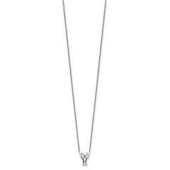 14k White Gold 1 3/4 carat Lab Grown Diamond VS+ F+ Complete Letter Y Single Stone 18 inch Initial Necklace