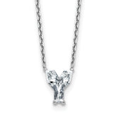 14k White Gold 1 3/4 carat Lab Grown Diamond VS+ F+ Complete Letter Y Single Stone 18 inch Initial Necklace