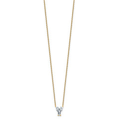 14k 1 3/4 carat Lab Grown Diamond VS+ F+ Complete Letter Y Single Stone 18 inch Initial Necklace