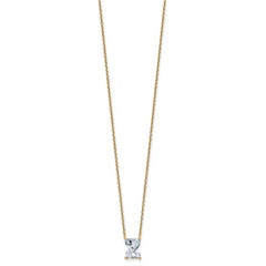 14k 1 7/8 carat Lab Grown Diamond VS+ F+ Complete Letter Z Single Stone 18 inch Initial Necklace