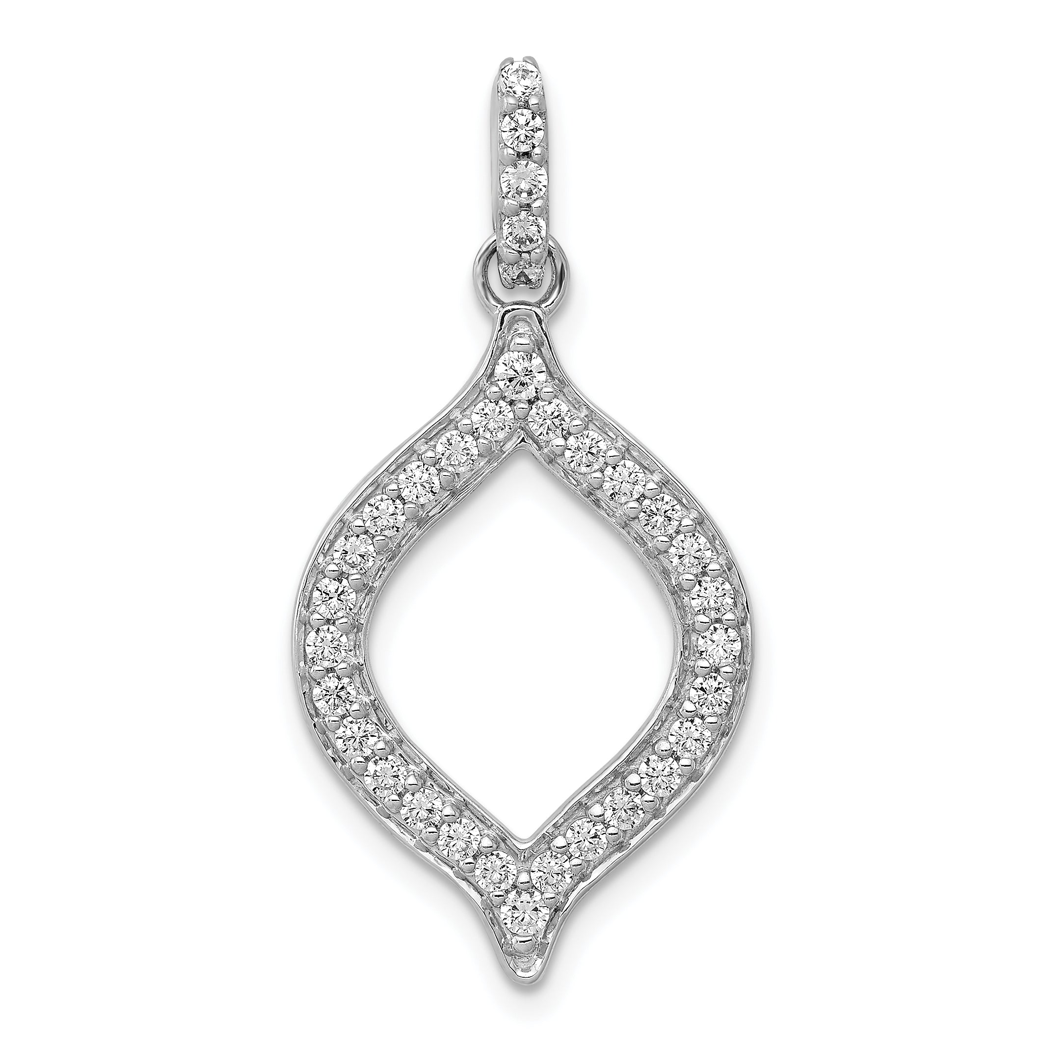 14k White Gold 1/2 carat Lab Grown Diamond VS/SI+ G+ Complete Fashion Open Pendant