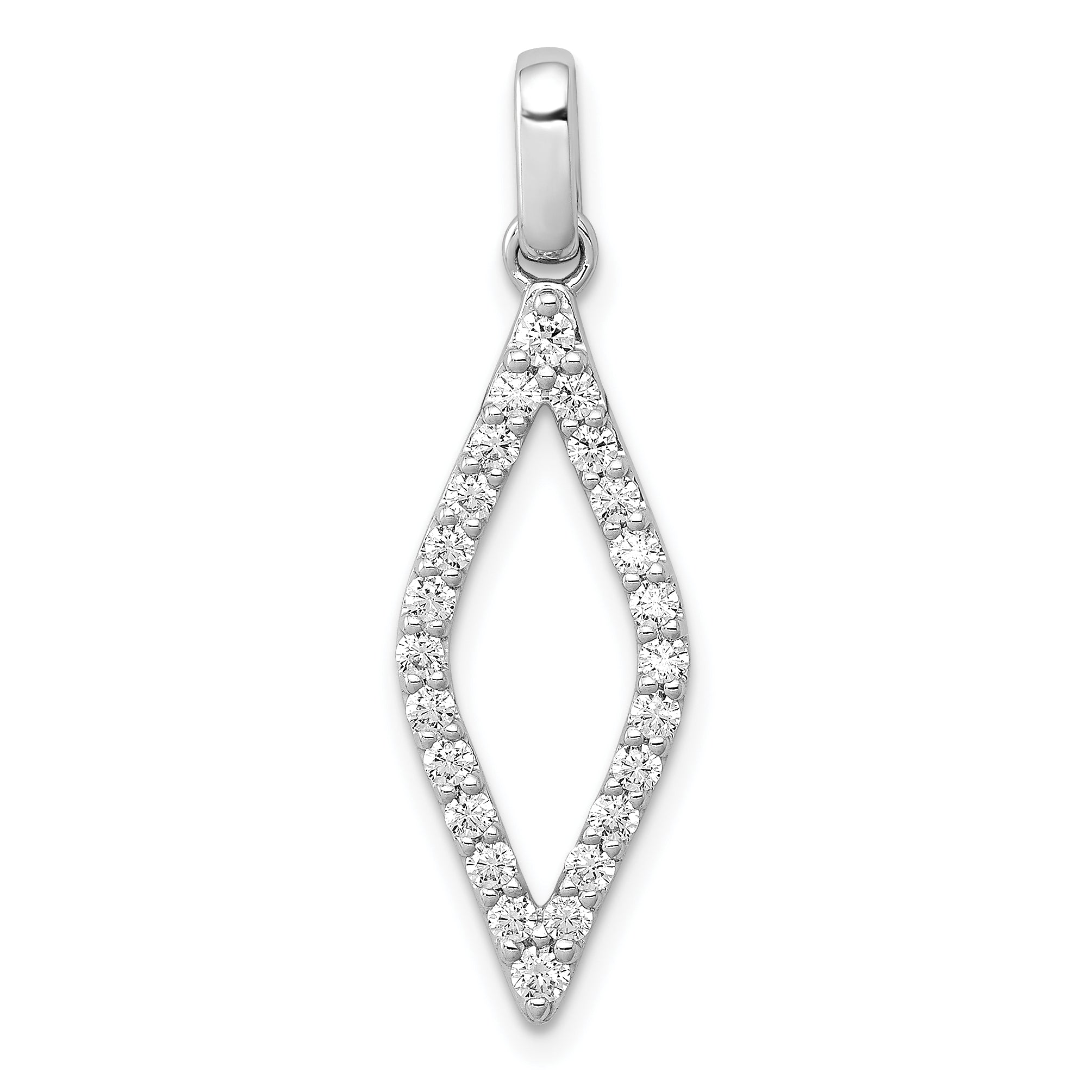 14k White Gold 1/2 carat Lab Grown Diamond VS/SI+ G+ Complete Fashion Geometric Pendant