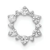 10k White Gold Diamond Fancy Circle Chain Slide