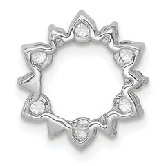 14k White Gold 1/2 carat Lab Grown Diamond VS/SI+ G+ Complete Fashion Circle Chain Slide Pendant