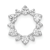 14k White Gold 1/2 carat Lab Grown Diamond VS/SI+ G+ Complete Fashion Circle Chain Slide Pendant