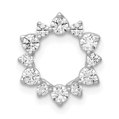 14k White Gold 1/2 carat Lab Grown Diamond VS/SI+ G+ Complete Fashion Circle Chain Slide Pendant